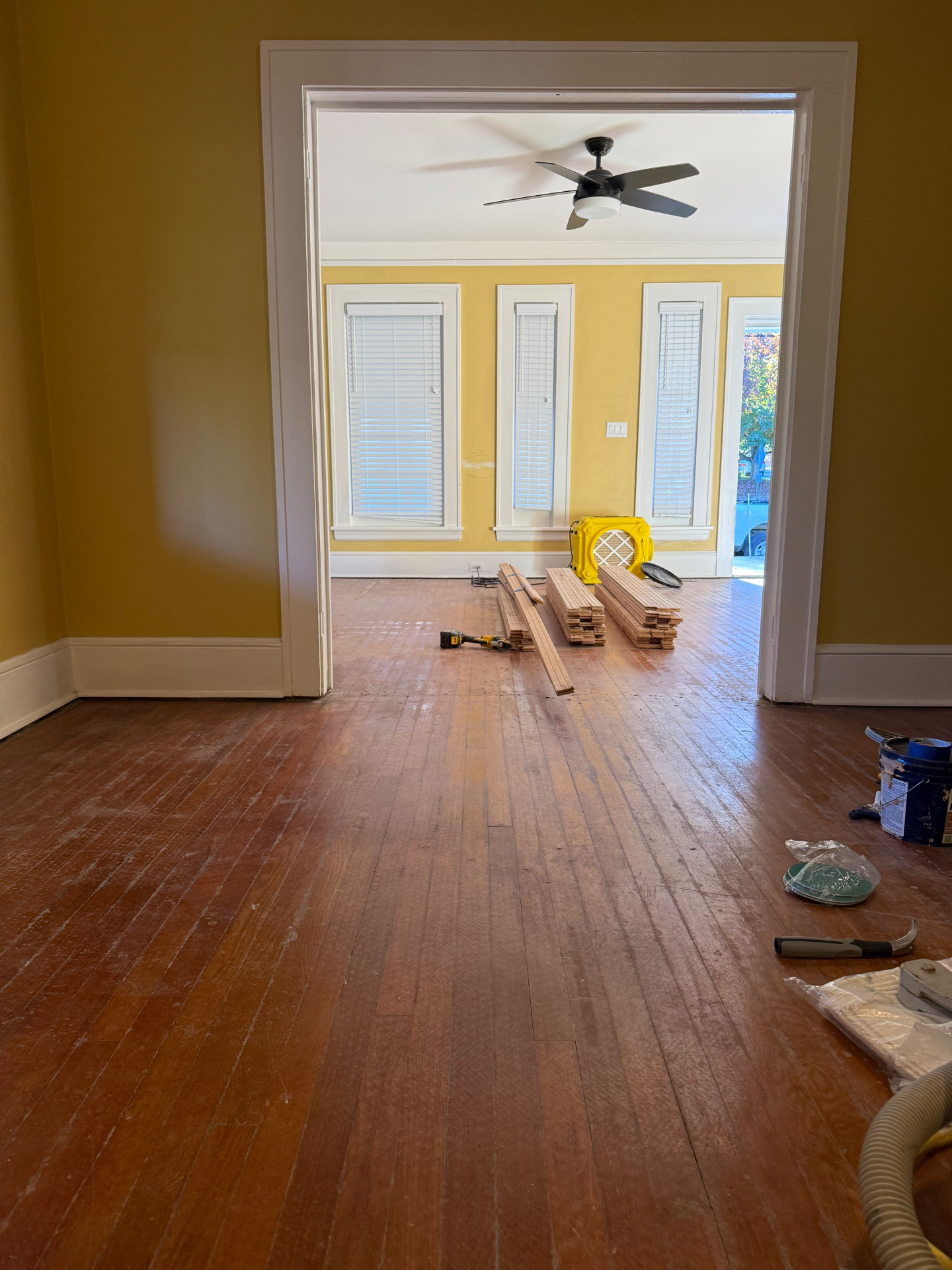 1924 West Asheville, Termite Repair and Loba Mahogany before restoration